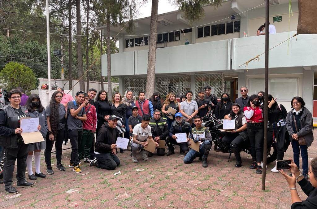 Conalep y Comité Motor CDMX impulsan el motociclismo responsable, entre estudiantes del plantel Gustavo A. Madero 1.