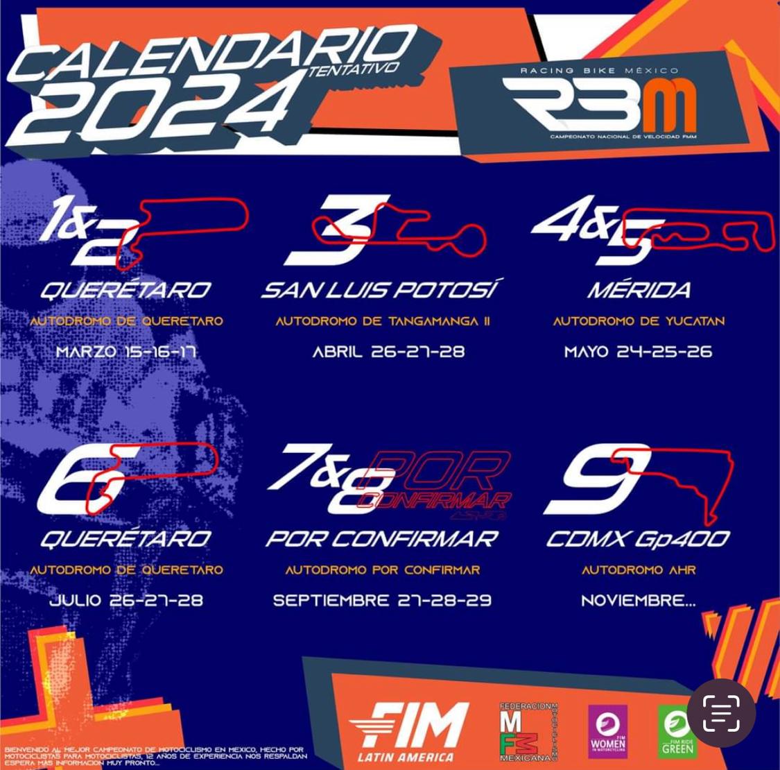 Racing Bike México Calendario 2024 - Motorizándonos